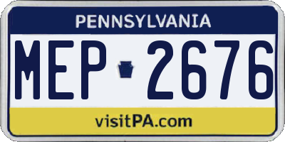 PA license plate MEP2676