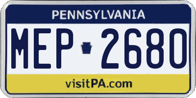 PA license plate MEP2680