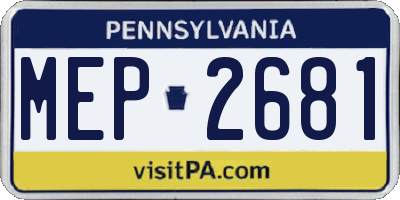 PA license plate MEP2681