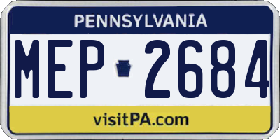 PA license plate MEP2684