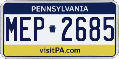 PA license plate MEP2685