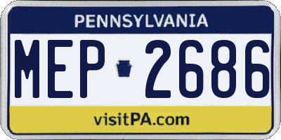 PA license plate MEP2686