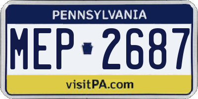 PA license plate MEP2687