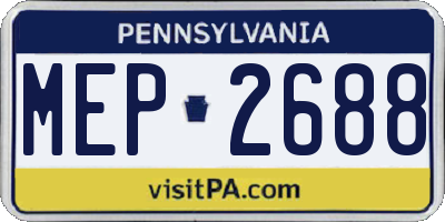 PA license plate MEP2688