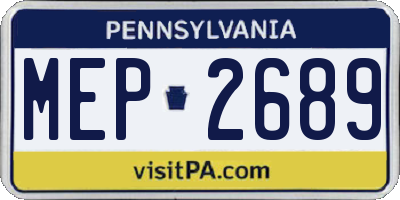 PA license plate MEP2689