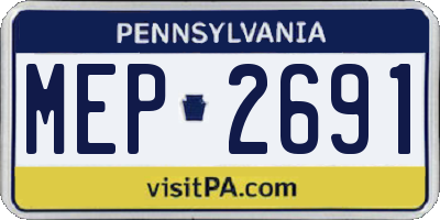 PA license plate MEP2691
