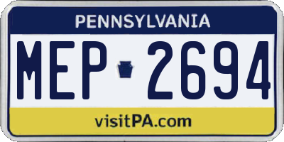 PA license plate MEP2694