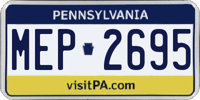 PA license plate MEP2695