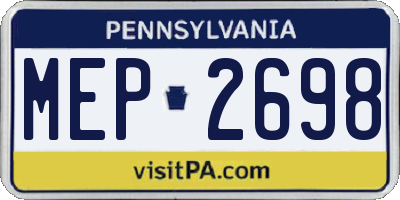 PA license plate MEP2698