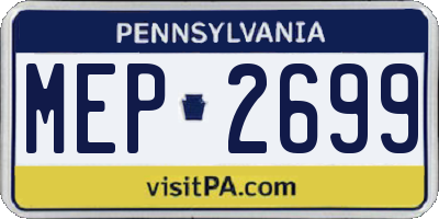 PA license plate MEP2699