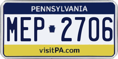 PA license plate MEP2706