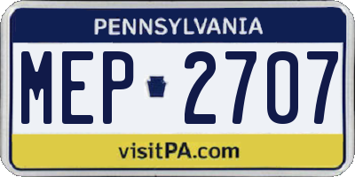 PA license plate MEP2707