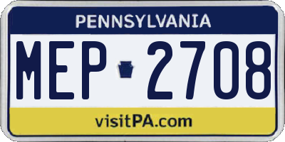 PA license plate MEP2708