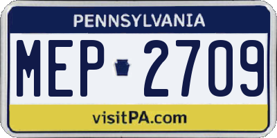 PA license plate MEP2709