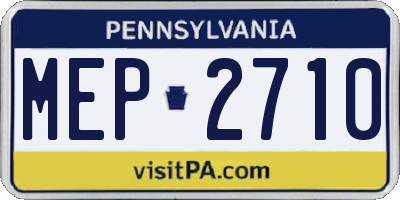 PA license plate MEP2710