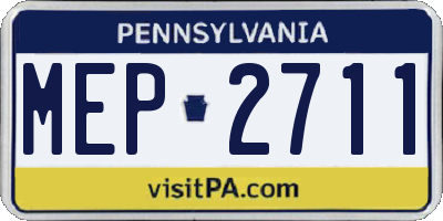 PA license plate MEP2711