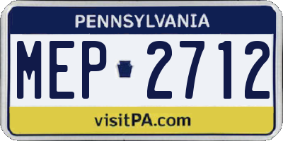 PA license plate MEP2712