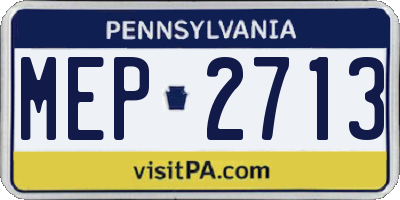 PA license plate MEP2713