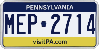 PA license plate MEP2714