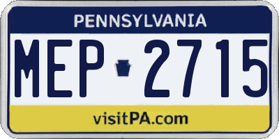 PA license plate MEP2715