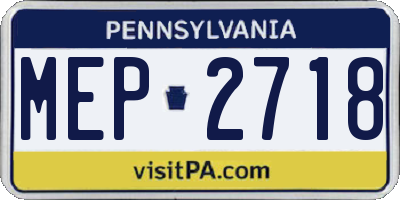 PA license plate MEP2718