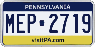 PA license plate MEP2719