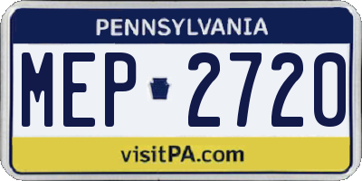 PA license plate MEP2720