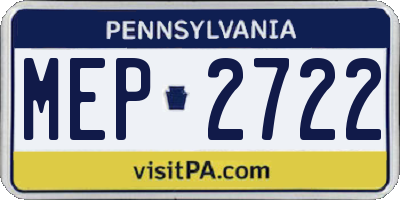 PA license plate MEP2722