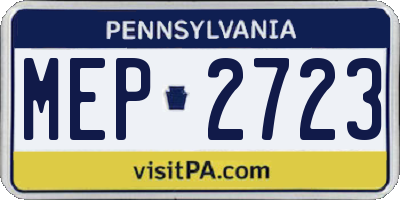 PA license plate MEP2723