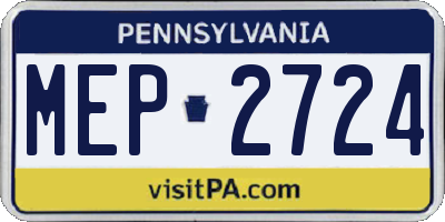 PA license plate MEP2724
