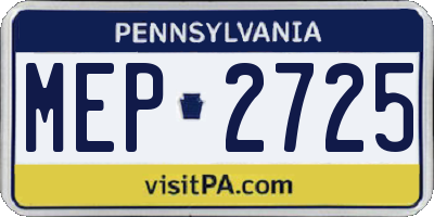 PA license plate MEP2725