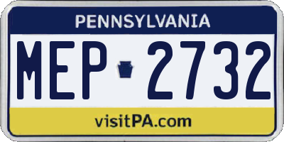 PA license plate MEP2732