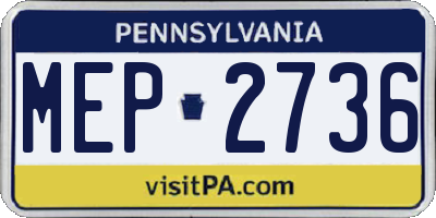 PA license plate MEP2736