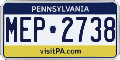 PA license plate MEP2738