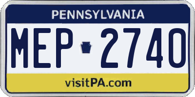 PA license plate MEP2740