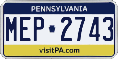 PA license plate MEP2743