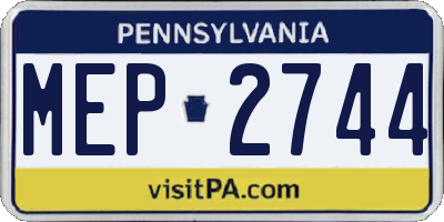 PA license plate MEP2744