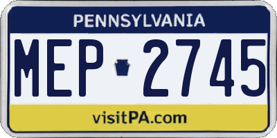 PA license plate MEP2745