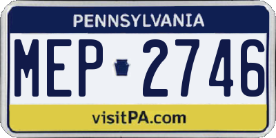 PA license plate MEP2746