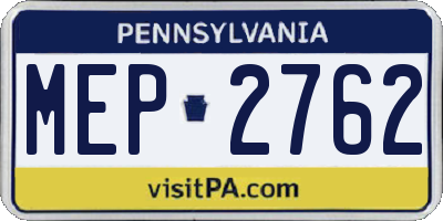 PA license plate MEP2762