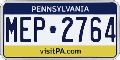 PA license plate MEP2764