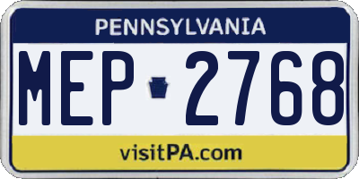PA license plate MEP2768