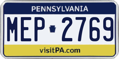 PA license plate MEP2769