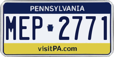 PA license plate MEP2771