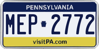 PA license plate MEP2772