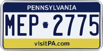 PA license plate MEP2775
