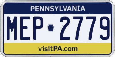 PA license plate MEP2779
