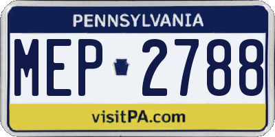 PA license plate MEP2788