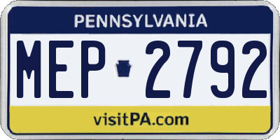 PA license plate MEP2792