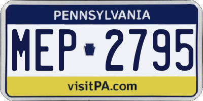 PA license plate MEP2795